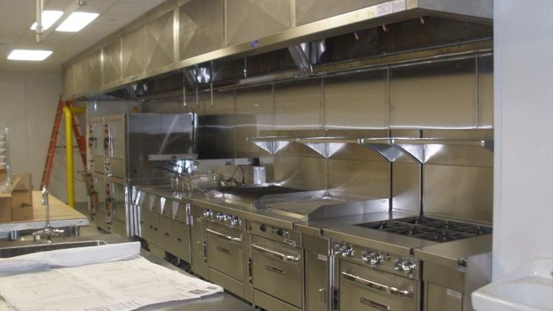 Comes with fitted industrial kitchen
