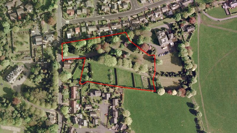 The area for sale is outlined in red 