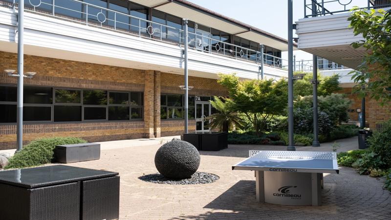 Courtyard seating and table tennis