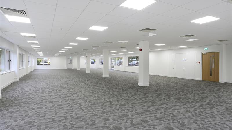 Space shown as open plan and refurbished